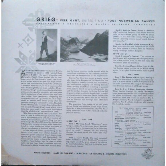 VTG PEER GYNT VINYL LP RECORD ALBUM EDVARD GRIEG WALTER SUSSKIND NORWEGIAN DANCE - Picture 2 of 3